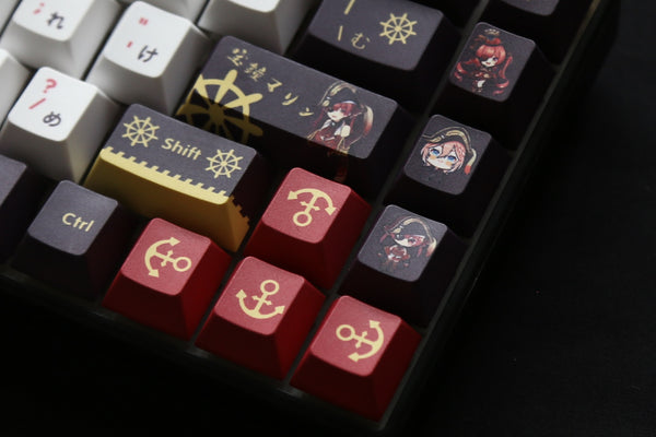 Vtuber Hololive JP Houshou Marine Theme PBT Keycaps