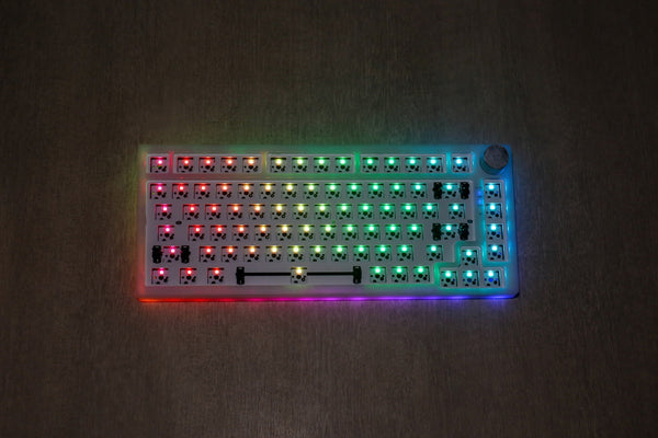 Premium 75% wireless RGB Transparent Custom Mechanical Keyboard Kit with Knob
