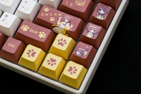 Vtuber Hololive JP Inugami Korone Theme PBT Keycaps