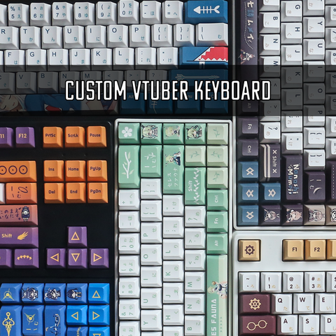 Custom Hololive EN Vtuber Mechanical Keyboard
